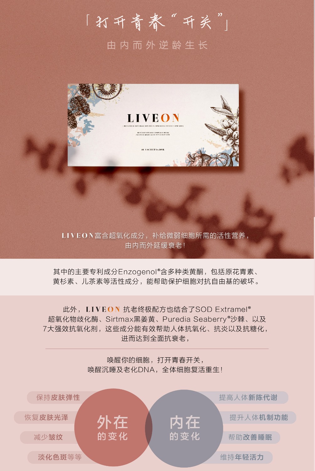 LIVEON逆龄抗糖饮- Re-explore your youthful diary Enzogenol